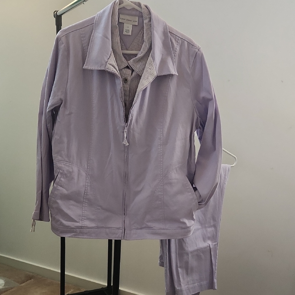 Susan Graver 3 Piece Casual Pantsuit
